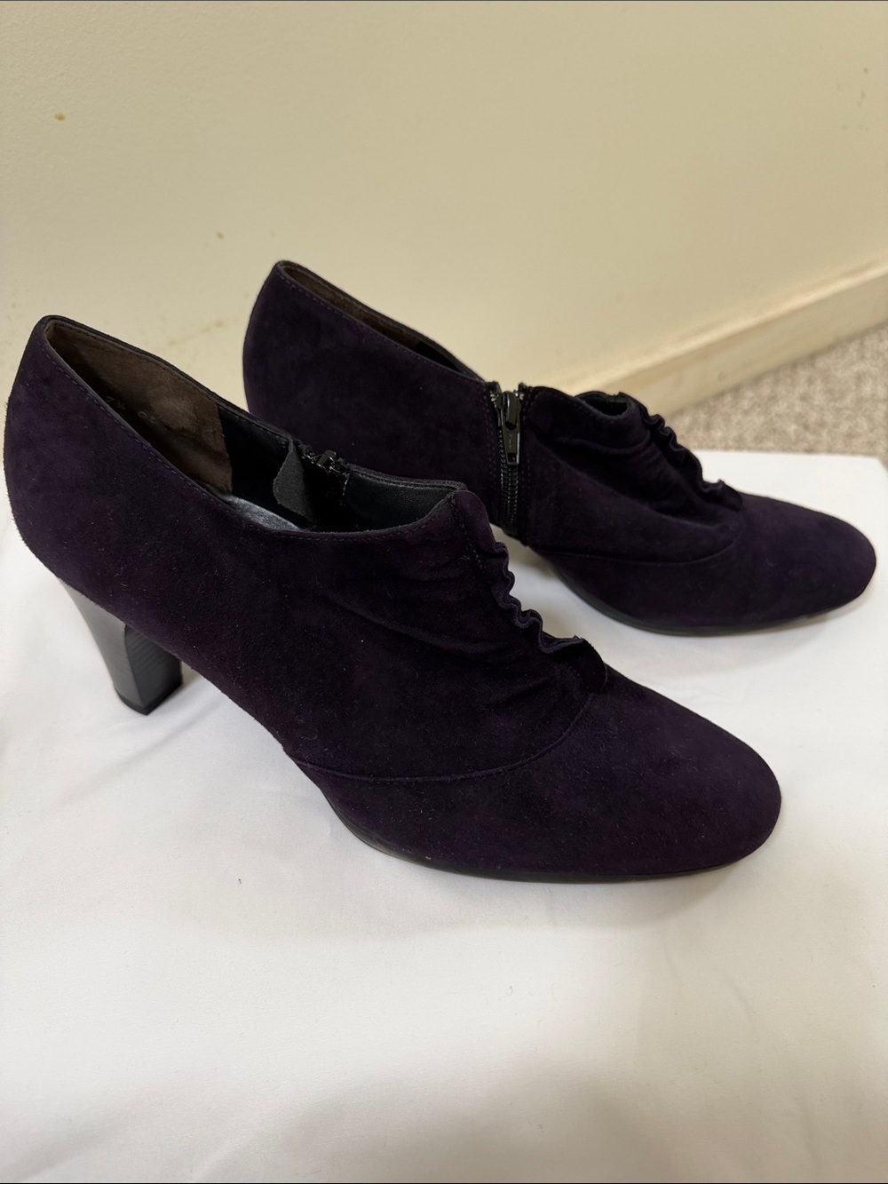Women's Purple Suede Ankle Booties -